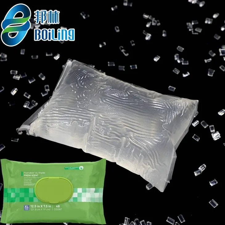 Adesivo termofusível para colagem de tampas de lenços umedecidos